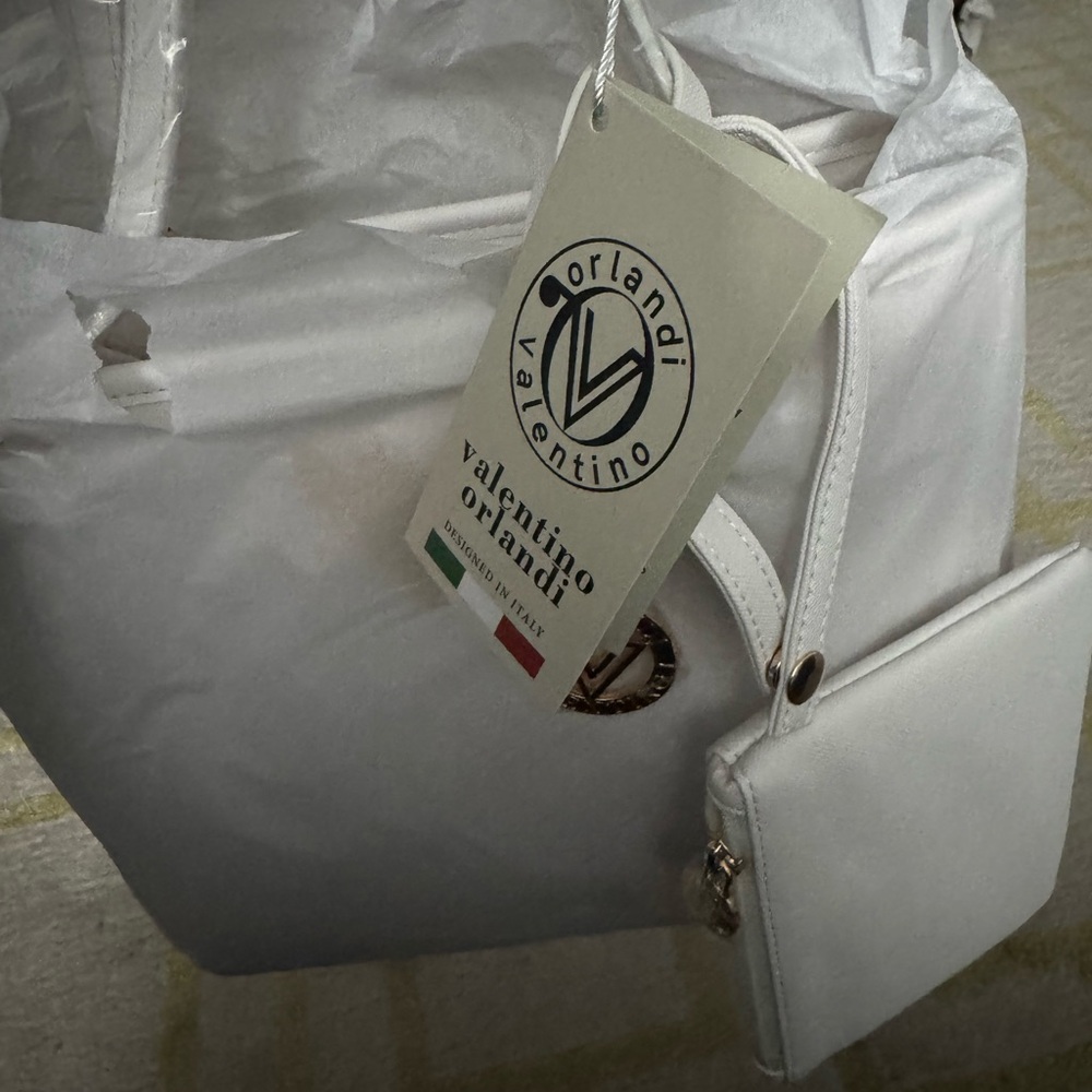 Valentino Orlandi Elegant White Shoulder Bag US ONLY